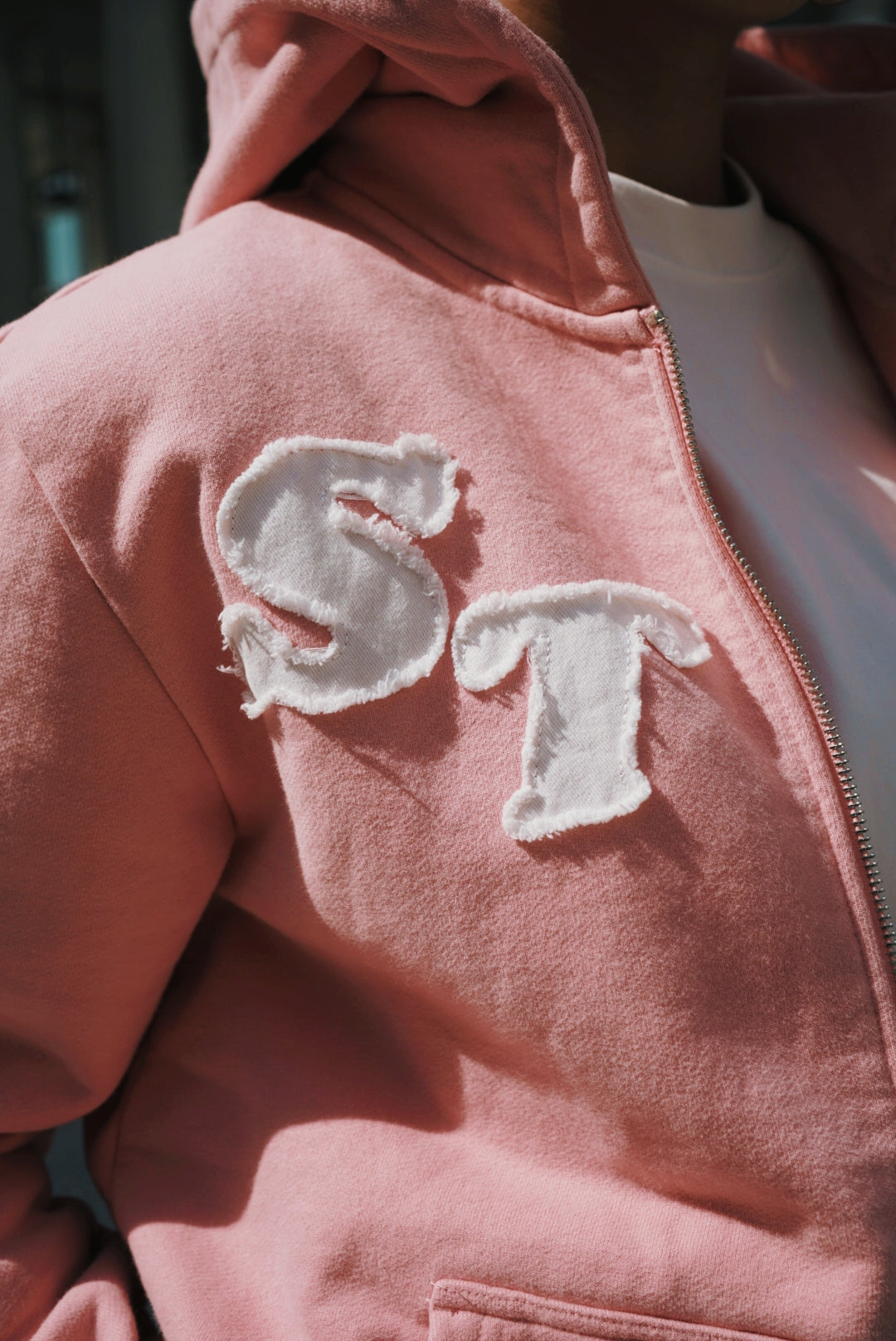 Unisex Double Zip Hoodie - Pink